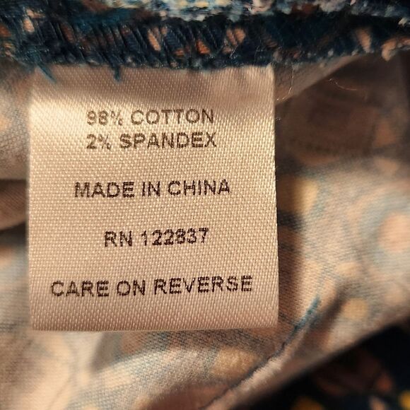 Madison Hill Pants Blue Yellow Geometric Straight Leg Preppy Cotton Stretch 14 - Picture 9 of 12